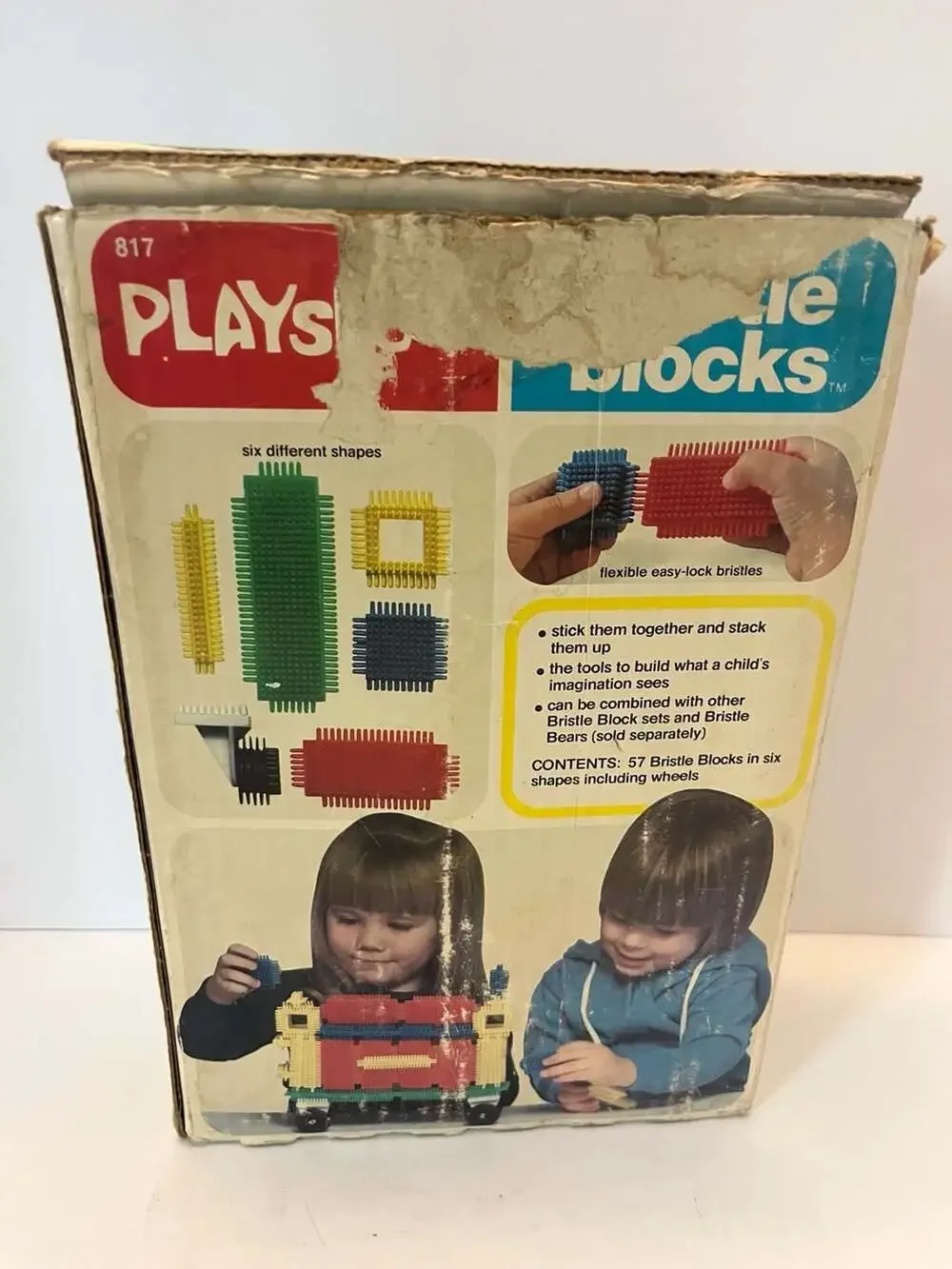 Vintage 1978 Playskool Bristle Blocks 57 Piece Set #817